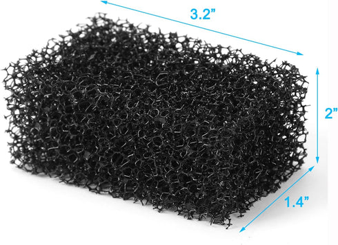 AQUANEAT Aquarium Replacement Filter Sponges 4 Pack for Hang on HOB Power Filter Small Fish Tank Filter up to 3 Gallon/ 5 Gallon (up to 5Gal)...