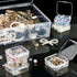 Small Bead Organizer Boxes, 19 Pieces Plastic Storage Cases Mini Clear Bead Storage Containers Transparent Boxes with Hinged Lids for Jewelry Maki...