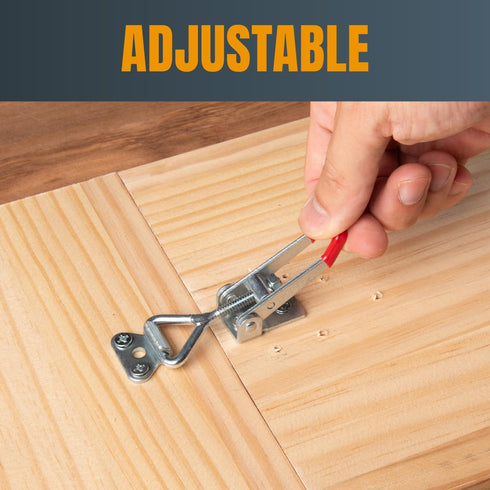 POWERTEC 4PK Toggle Clamp, 220 lbs Holding Capacity, 4001 Adjustable Pull Action Latch for Smoker, Tool Box, Woodworking Jigs and Fixtures, Cabine...