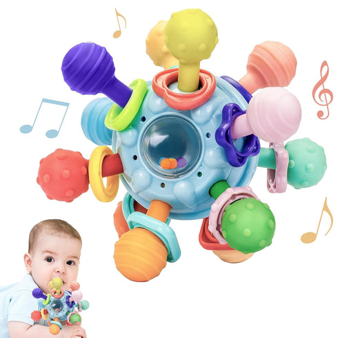 Accevo Baby Teething Toys Silicone Baby Teether Toys for 6-12 Months Chew Toys for Sucking Needs, Baby Teether for Soothing Sore Gum Montessori To...
