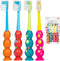 Kids Toothbrush 4 Pack - Soft Bristles with Suction Cup for Easy Storage, Toddler Toothbrush Children Sized Brush Head, Girl & Boy Set...