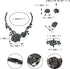 EVER FAITH Bridal Austrian Crystal Jewelry Set, Enamel Rose Flower Leaf Necklace Earrings Bracelet Ring Set for Women...