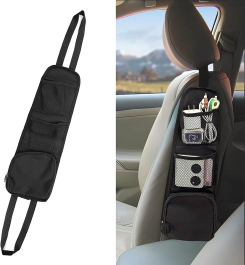 Car Seat Storage Hanging Bag, Multi-Pocket Seat Side Organizer, Car Multifunctional Storage Mesh Net Pocket, Can Hold Mobile Phone, Wallet, Glasse...