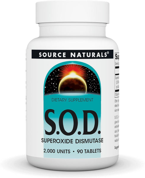 Source Naturals S-O-D, Superoxide Dismutase - Dietary Supplement - 90 Tablets...