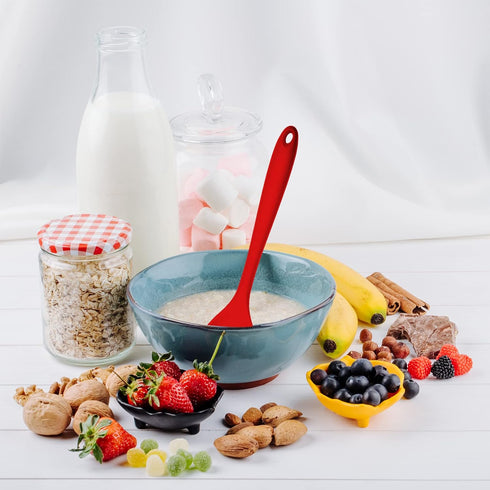 Silicone Spoons for Cooking, Serving Spoons Silicone Cooking Spoons for Mixing, Stirring & Basting, 10 INCHES, Nonstick Heat Resistant (3 PCS Red)...