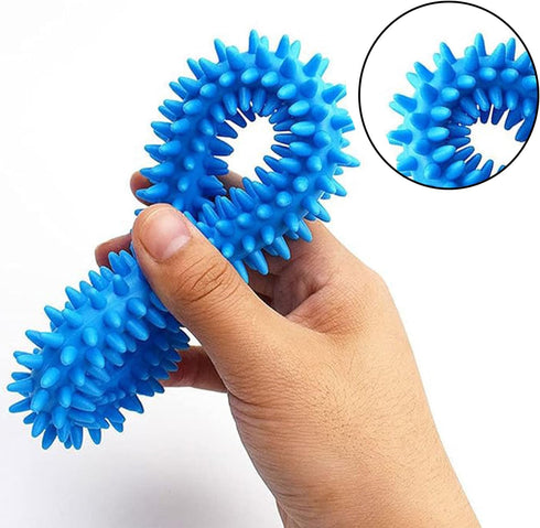 2Pcs Pet Chew Ring Toy Soft Dental Rubber Puppy Teeth Cleaning Healthy Gums Spike Ring Chew Toy for Cat and Dogs (9cm)...