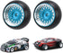 4PCS RC Car Drift Wheel Hub Tire Aluminum Alloy Tyres Rubber Tire RC Car Upgrade Parts for WLtoys K989 1/28 RC (Blue)...