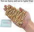 HAHIYO Purse Chain - 55.1 Inch Gold Strap for Shoulder, Cross Body, Sling, Handbag & Clutch - Comfortable Flat 0.4' Wide, 2.4mm Thick Metal - 1 Pa...
