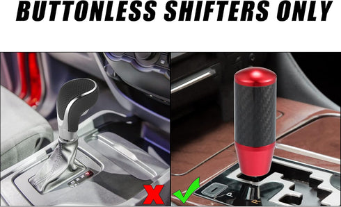 X AUTOHAUX Automatic Manual Gear Stick Shift Knob Transmission Gear Lever Stick Shifter Handle Carbon Fiber Pattern Red...