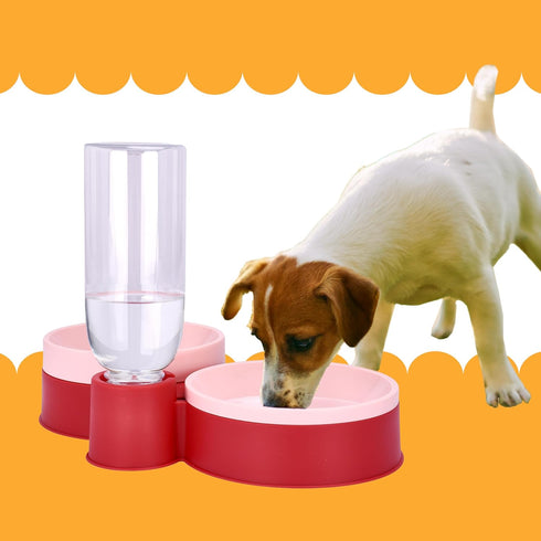 Noa Store Pet Food and Water Dispenser - 2 Removable Bowls - Gravity-Fed Drinking System for Cats and Dogs - 12x7x8 inches - Easy-to-Clean Feeder ...