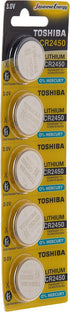 TOSHIBA CR2450 3V Lithium Coin Cell Battery 5 Batteries in Strip Child-Resistant Packaging...