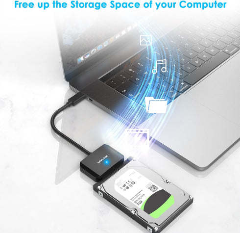 SATA to USB C Adapter Cable,USB to SATA III Hard Drive Converter,External Connector for 2.5" 3.5" SSD/HDD, Support UASP, Trim, S.M.A.R.T, Auto-Sle...