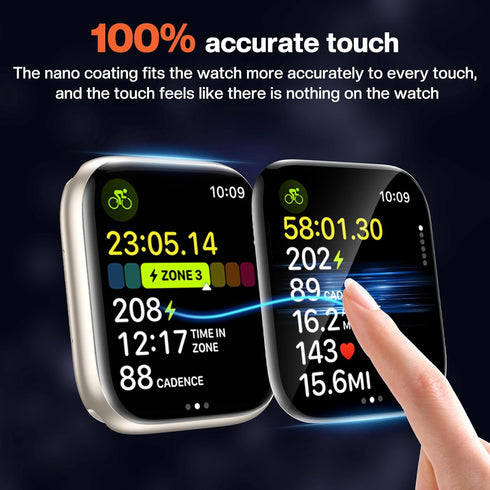 Tensea 2Pack for Apple Watch Screen Protector 45mm 41mm 44mm 40mm 49mm Accessories, Protective Soft Film with Installation Kit, for iWatch Series ...