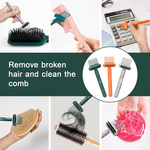 Hair Brush Cleaning Tool Comb Cleaning Brush Hair brush Cleaner Comb, 2-in-1 Hair Brush Cleaning Tool, Hair Brush Remover Rake for Removing Hair D...