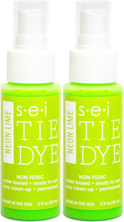 S.E.I Neon Lime Tie Dye Spray Bottles, 2 Ounces, Fabric Spray Dye 2 Pack...