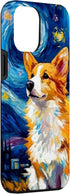 iPhone 15 Pro Max Welsh Corgi Dog Starry Night Van Gogh Welsh Corgi Case...