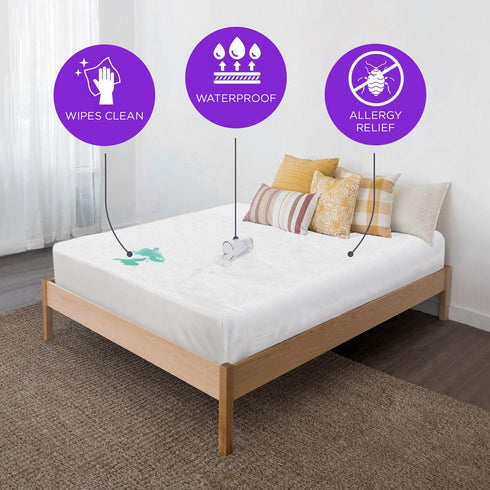 BLISSFORD Plastic Mattress Protector - Heavy Duty, Twin Size Fitted Vinyl - Plastic Mattress Cover, Rubber Sheets for Bedwetting Adult or Child, 1...