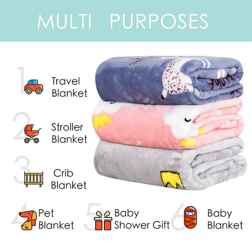 TILLYOU Toddler Blanket for for Boys Girls, Flannel Fuzzy Baby Blanket for Boys Girls, 40x50 Inches, Pink Cloud...