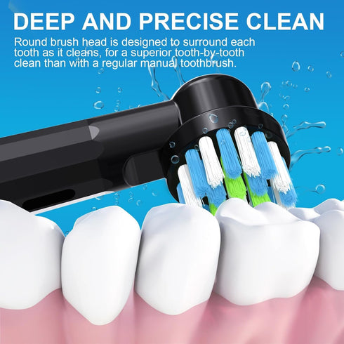 8 Pack Replacement Toothbrush Heads Compatible with Oral b Electric Toothbrush (4 Black)...