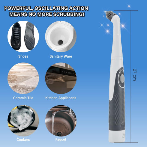 KALIMO 4 in 1 Electric Cleaning Brush with 4 Interchangeable Heads Mini Wireless Portable Sonic Scrubber Electric Spin Oscillating Power Tool for ...