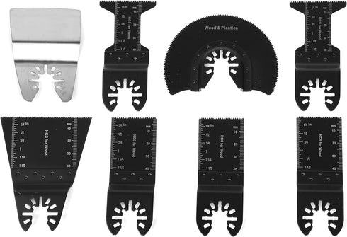 WEN MTB008 8-Piece Oscillating Multi-Tool High Carbon Steel Wood Blade Set...