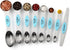 Spring Chef Stainless Steel Magnetic Measuring Spoons Set of 8 with Leveler, Nesting Metal Teaspoon & Tablespoon Measuring Spoons, Fits in Spice J...