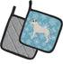 Caroline's Treasures BB3567PTHD Winter Snowflake Dogo Argentino Pair of Pot Holders Kitchen Heat Resistant Pot Holders Sets Oven Hot Pads for Cook...