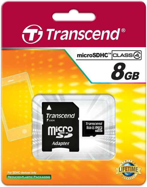 Transcend 8 GB microSDHC Flash Memory Card TS8GUSDHC4...