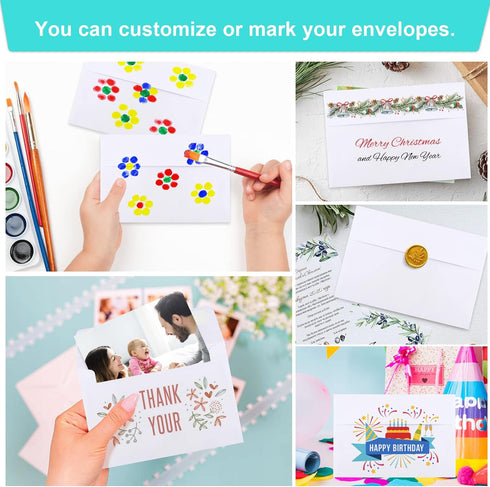 Joyberg 70 Packs A4 Envelope, White A4 Envelopes, 4x6 Photo Envelopes for Invitations, Envelopes Self Seal for Weddings, Baby Shower, Photos, Post...