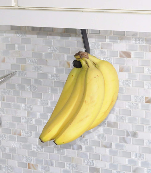 Gadjit Banana Hook Under Cabinet Hanger Ripens Bananas with Less Bruises, Folds up Out of Sight When Not in Use, Saves Countertop Space, Self-Adhe...