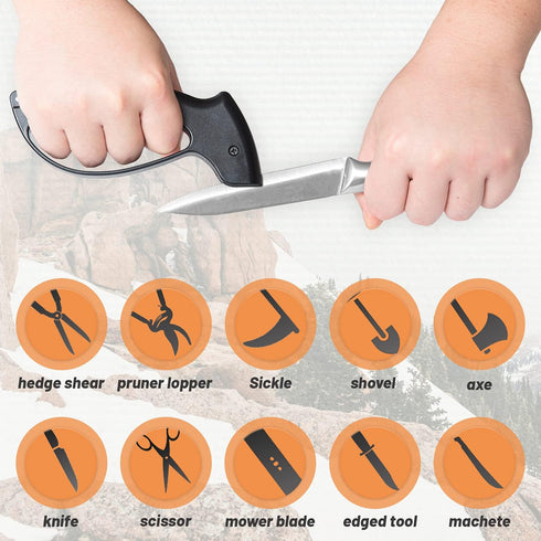 Axe & Machete Knife Sharpener, Handheld Knife & Tool Sharpener, Professional Sharpening Ulu Knife Axe Hatchet Machete, Restore, Repairs & Hone Ser...