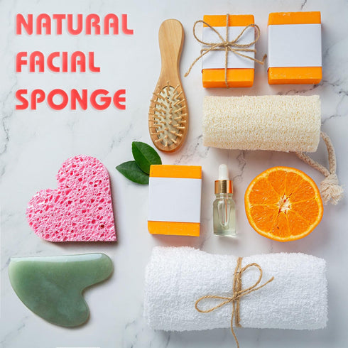 60-Count Compressed Facial Sponges | 100% Natural Cosmetic Spa Sponges for Facial Cleansing | Exfoliating Mask | Makeup Remover | Face Scrubber (H...