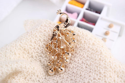 Vintage Peacock Brooches For Women Animal Rhinestone Simulated Pearl Brooch Pin Jewelry Accessories...