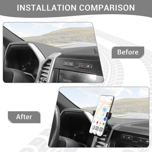 for F150 Dash Phone Mount Holder, Dashboard 360° Mobile Cell Phone Holder for Frod F150 2015 2016 2017 2018 2019 2020 Black...