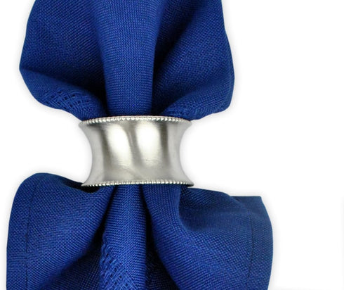 DII Decorative Assorted Silver Napkin Ring Set, One Size, Beaded Silver, 6 Count...