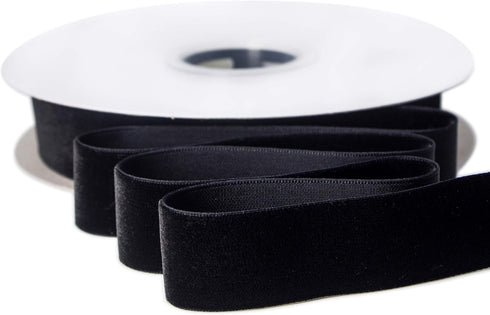 Ribbli Polyester Black Velvet Ribbon,1Inch,10-Yard Spool,Use for Choker,Gift Wrapping,Floral Bouquets, Boutonnieres...