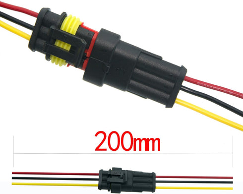 5 Kit 3 Pin Way Car Waterproof Electrical Connector Plug Male Female Wire Cable Connector Plug with Wire AWG Marine...