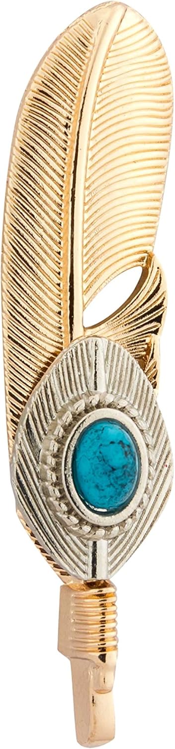 Knighthood Golden Feather with Blue Stone Detailing Lapel Pin/Brooch Golden...