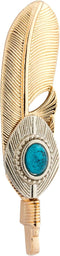 Knighthood Golden Feather with Blue Stone Detailing Lapel Pin/Brooch Golden...