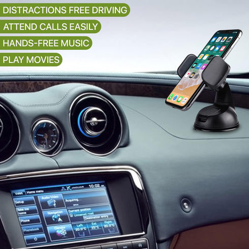 LAX Gadgets Premium Phone Car Mount - Strong Suction Cup Movable Jaws- Car Mount with Powerful Suction Cup for Windshield or Dashboard for All Sma...