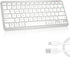 Bluetooth Keyboard, Ultra-Slim Wireless Keyboard for iPad, Rechargeable Ergonomic Computer Keyboard for iOS, Android, Windows PC Tablets Phone, Wh...