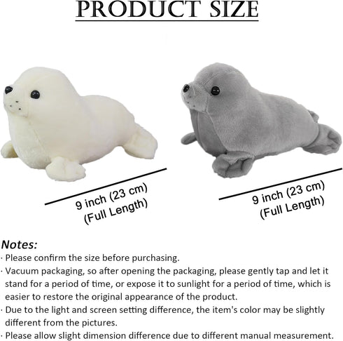 2PCS 9" Seal Plush Stuffed Animal Cute Seal Toy Pillow Kawaii Doll Gifts for Kids...