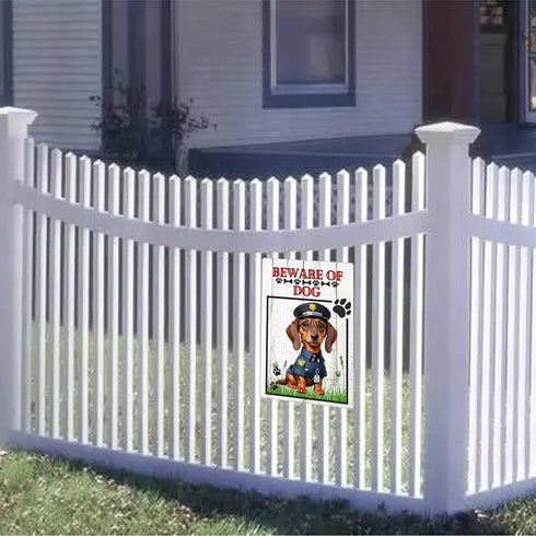 Beware of Dog Sign Funny Guard Dog Tin Sign Gift Security Metal Signs Dog Warning Signs for Fence Garden Yard Garage Gate Wall Decor 8x12 Inches...