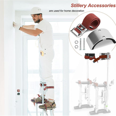 2Pcs Leg Band Strap, Adjustable Nylon Drywall Stilt Ankle Straps with Aluminum Alloy Buckle, Leg Band Straps Stilts Loop Replacement Accessories f...