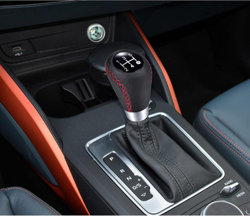HiSport Gear Shifter Knobs 5 Speed Manual Stick Shift Handle Leather Car Shift Knob with 3 Adapters of Manual Gear Shift Knob for Manual Car Manua...
