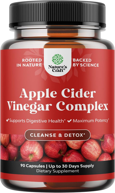 Cleansing Apple Cider Vinegar Capsules - ACV Cleanse and Detox Pills for Gut and Digestive Health with Slimming Cayenne - Extra Strength ACV Capsu...