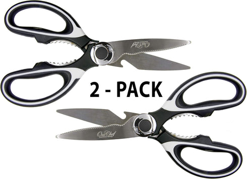Kitchen Shears, Chef Scissors, Poultry Shears, Meat Shears, Kitchen Scissors with Premium Stainless Steel Blades & Sure-Grip Ergonomic Handles (Wh...
