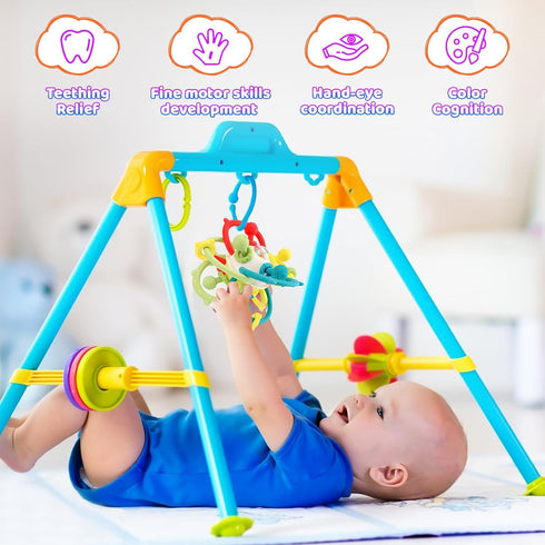 Baby Teething Toys Montessori Toys Food-grade Silicone Teether for 6-12 Months Baby Toys 0-6 Months Infant Sensory Toys Rattle 12-18 Months 1 Year...