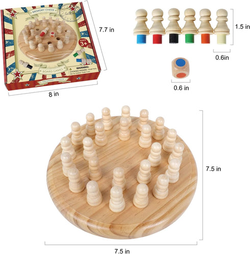 Wooden Memory Match Stick Chess Game, Color Memory Chess, Funny Block Board Game, Parent-Child Interaction Toy, Educational Intelligent Games for ...
