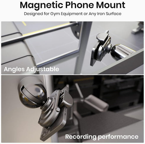 MiiKARE Gym Accessory Magnetic Phone Holder for Videos, Universal Magnetic Phone Mount for Gym Golfcart Phone Holder 360Degree Angle Adjustable, H...